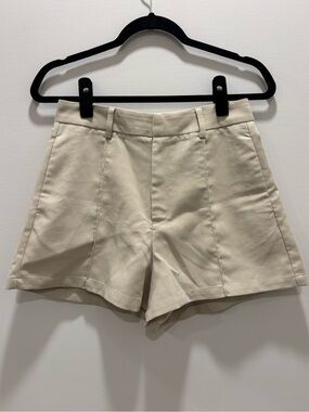 Commense Ivory High-Waisted Tailored Shorts